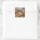 Football Pumpkin Quadratischer Aufkleber (Tasche)