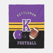 Football 🏈 Purple and Gold Yellow Sport Letter Fleecedecke (Vorderseite)