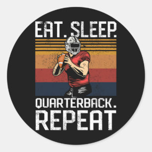 Football Qb Sportshirt Quarterback - Qb1 Touchdown Runder Aufkleber