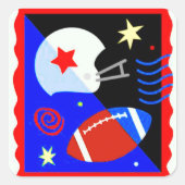 "Football" Quadratischer Aufkleber (Vorderseite)