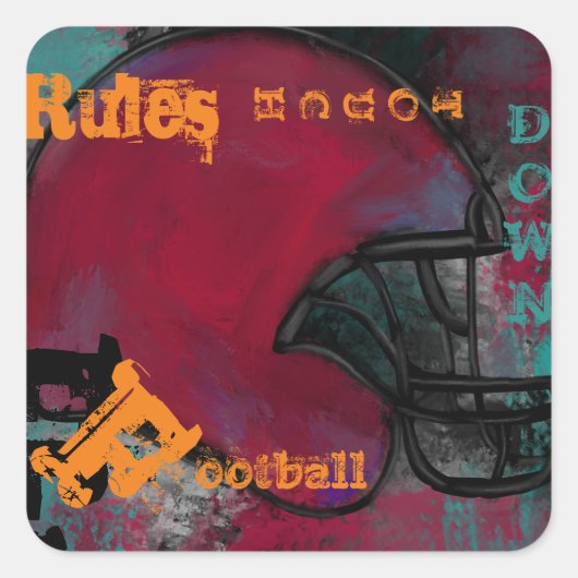 FOOTBALL QUADRATISCHER AUFKLEBER (Vorderseite)