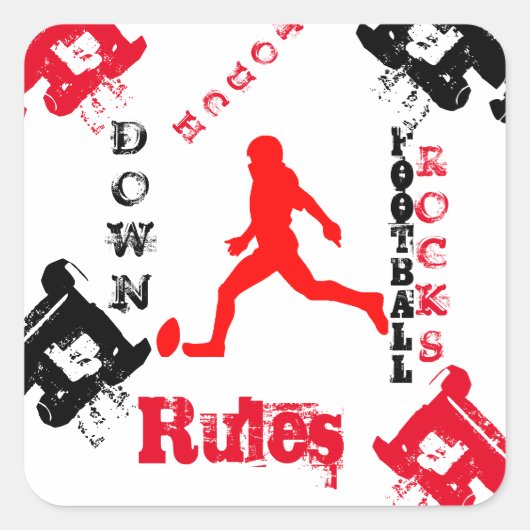 FOOTBALL QUADRATISCHER AUFKLEBER (Vorderseite)