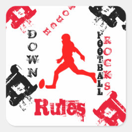 FOOTBALL QUADRATISCHER AUFKLEBER