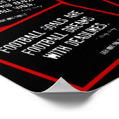 Football Quotes Collage in Rot, Schwarz und Weiß Poster (Ecke)
