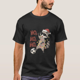 Football Raccoon with Christmas Lights T-Shirt