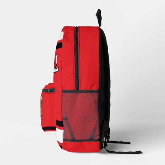 Football Red - bearbeitbar Bedruckter Rucksack (Rechts)