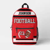 Football Red - bearbeitbar Bedruckter Rucksack (Vorderseite)