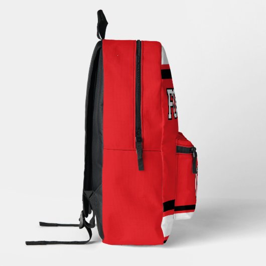 Football Red - bearbeitbar Bedruckter Rucksack (Links)