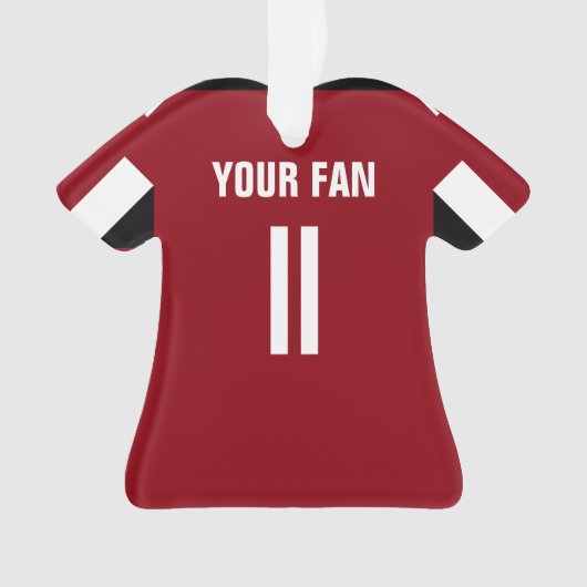 Football Red & Black Jersey Ornament (Vorderseite)