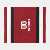 Football Red & Black Personalisiert Fleecedecke (Vorderseite (Horizontal))