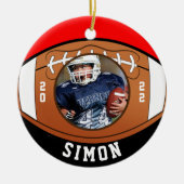 Football Red Black Team Colors Keramik Ornament (Vorne)