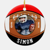 Football Red Black Team Colors Keramik Ornament (Hinten)