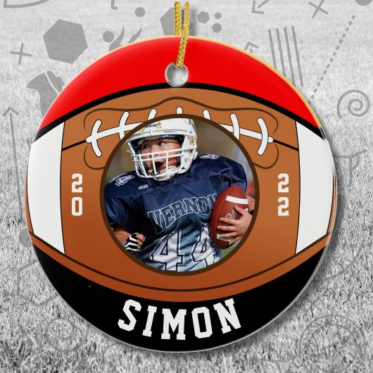 Football Red Black Team Colors Keramik Ornament