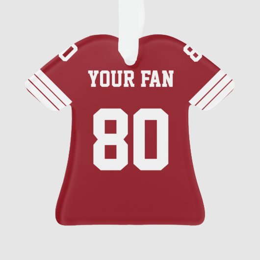 Football Red, Gold & White Jersey Ornament (Vorderseite)
