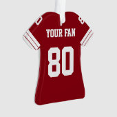 Football Red, Gold & White Jersey Ornament (Vorderseite)