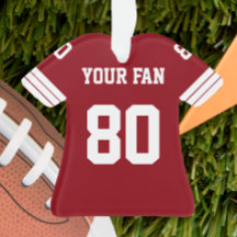 Football Red, Gold & White Jersey Ornament