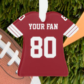 Football Red, Gold & White Jersey Ornament