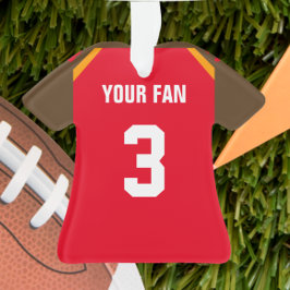 Football Red, Pewter & Orange Jersey Ornament