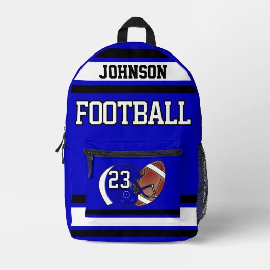 Football Royal Blue - Editable Bedruckter Rucksack (Vorderseite)