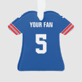 Football Royal Blue, Red & White Jersey Ornament (Vorderseite)