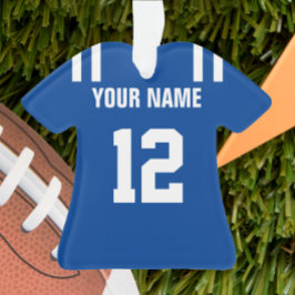 Football Royal Blue & White Jersey Ornament