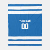 Football Royal Blue & White Personalisiert Fleecedecke (Vorderseite)
