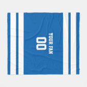 Football Royal Blue & White Personalisiert Fleecedecke (Vorderseite (Horizontal))