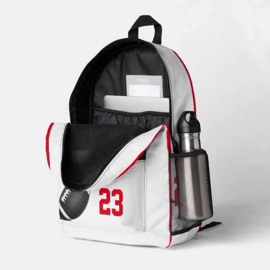 Football-Rucksack High School personalisiert r Bedruckter Rucksack (Rückseitige Ecke links (Offen) )