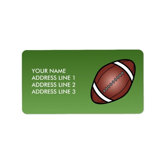 Football Rugby Ball Adressaufkleber (Vorne)
