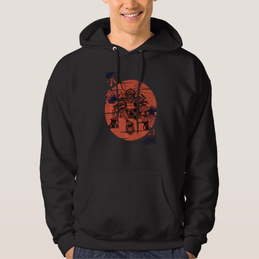 Football Samurai Funny Warrior Armor Japanese Warr Hoodie (Vorderseite)