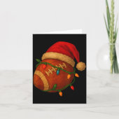 Football Santa Christmas Lights Xmas Men Boys Kids Karte (Vorderseite)
