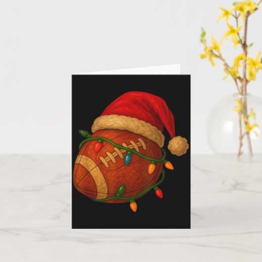 Football Santa Christmas Lights Xmas Men Boys Kids Karte (Gelbe Blume)