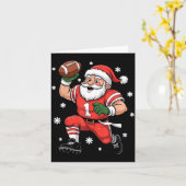 Football Santa Claus Lineman Christmas Quarterback Karte (Gelbe Blume)