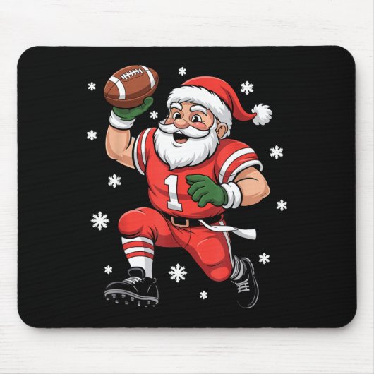 Football Santa Claus Lineman Christmas Quarterback Mousepad (Vorne)