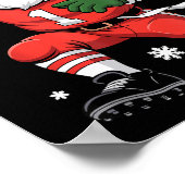 Football Santa Claus Lineman Christmas Quarterback Poster (Ecke)