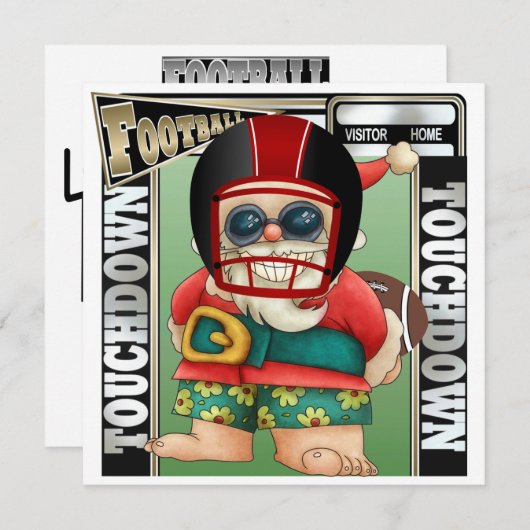 Football Santa Einladung (Vorne/Hinten)