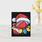 Football Santa Hat Christmas Lights Festive Touchd Karte (Gelbe Blume)