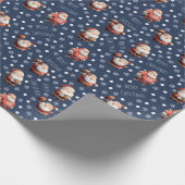 Football Santa on Dark Blue Geschenkpapier (Ecke)