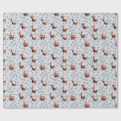 Football Santa on Pale Blue Geschenkpapier (Flach)