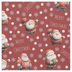 Football Santa on Red Stoff