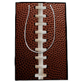 Football Schnürsenkel Textur Schwarz Mittlere Geschenktüte (Vorderseite)