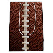 Football Schnürsenkel Textur Schwarz Mittlere Geschenktüte (Rückseite)