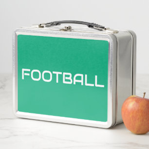 FOOTBALL schwach weißer Text auf der Rückseite grü Metall Brotdose