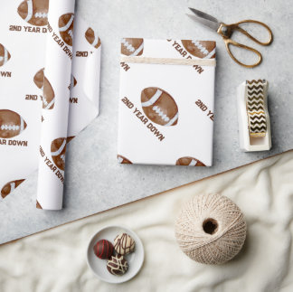 Football second year down boy birthday  geschenkpapier