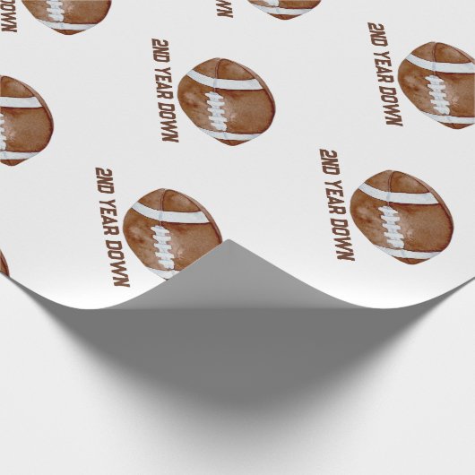 Football second year down boy birthday geschenkpapier (Ecke)
