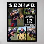 Football Senior 5 Photo Collage Graduation Poster (Vorne)