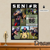 Football Senior Abschluss 6 FotoCollage Poster