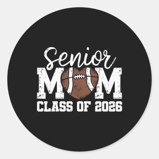 Football Senior Mom Cl Of 2026 Graduate Senior Mam Runder Aufkleber (Vorderseite)