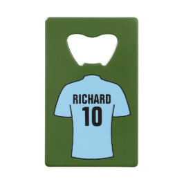 Football-Shirt in Light Sky Blue Geldbeutel Flaschenöffner