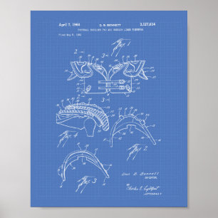 Football Shoulder 1964 Patent Art Blueprint Poster
